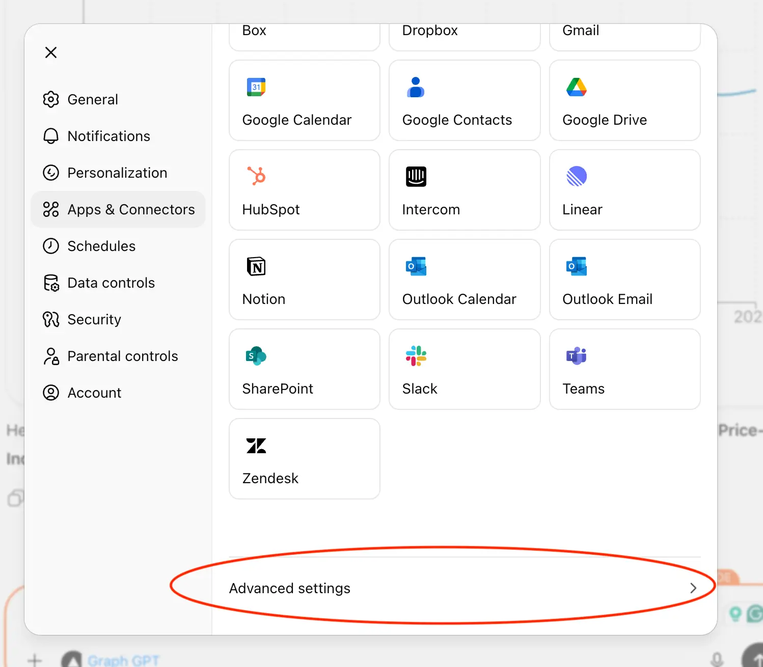 🧩 Step 1: Open “Apps & Connectors”
